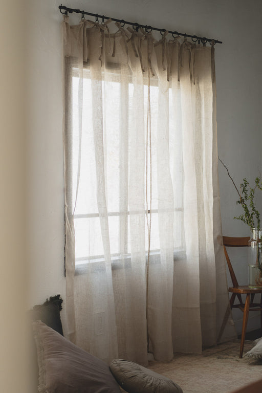 【値下げ中！】ANTRY＊リネン ツートンリボンカーテン 140×230cm Linenボイル リボンカーテン 140×200 — ANTRY USE ONLY GENUINE