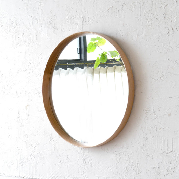 Oak frame mirror Round