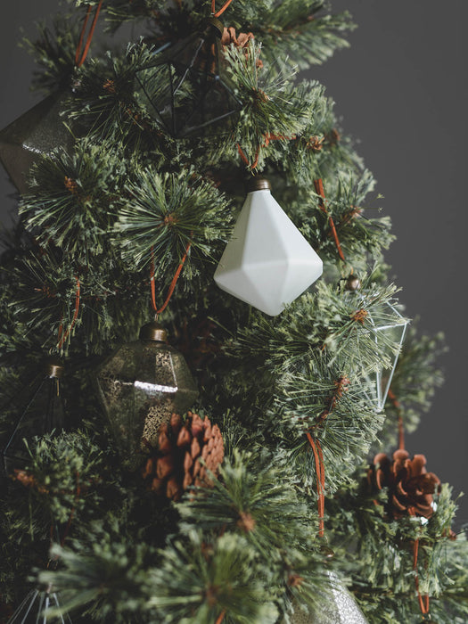 No.2 Matte white jewel H9cm | Glass Ornaments, Set of 4