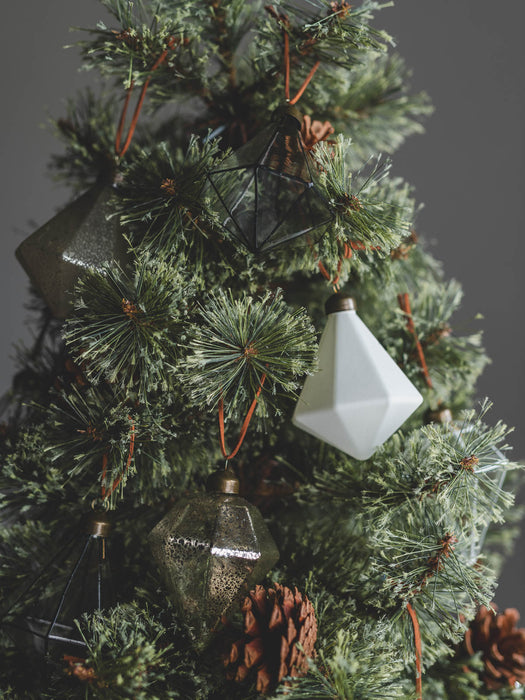 No.2 Matte white jewel H9cm | Glass Ornaments, Set of 4