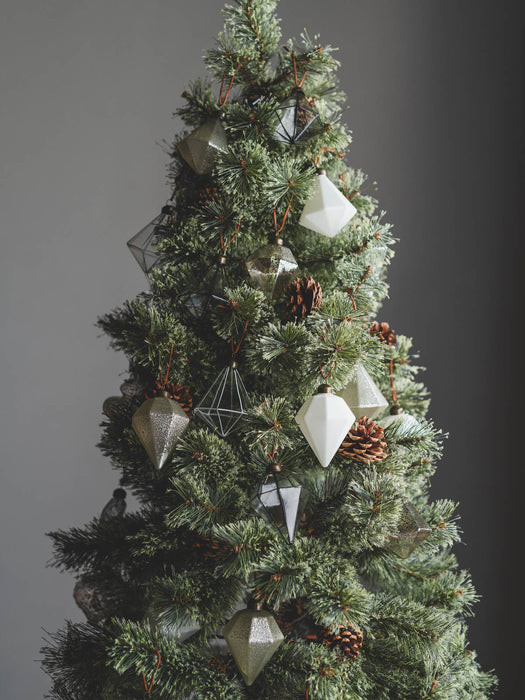 No.2 Matte white jewel H9cm | Glass Ornaments, Set of 4