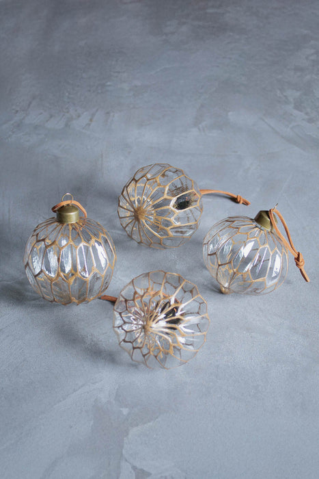 No.5 Line ball copper | ガラスオーナメント 4個セット