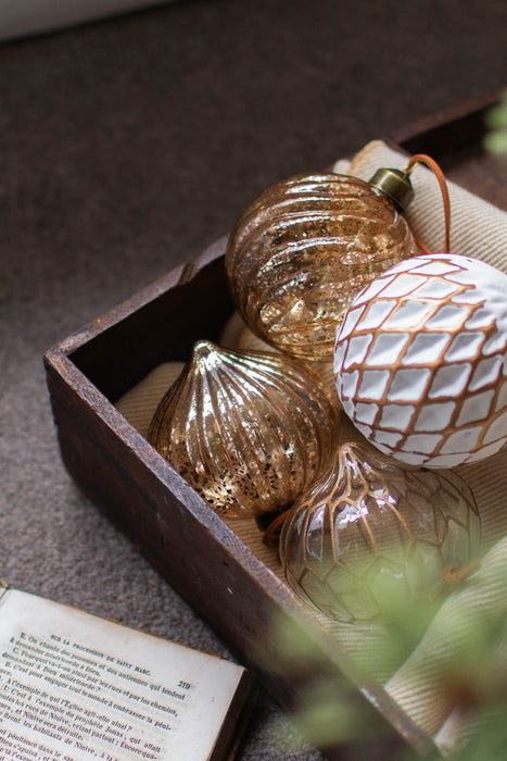 No.5 Line ball copper | ガラスオーナメント 4個セット