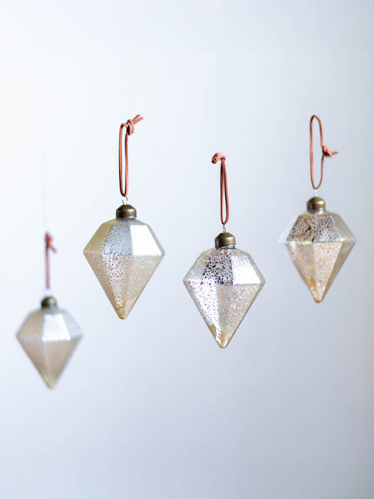 No.12 Glitter diamond H9cm | Glass Ornaments, Set of 4