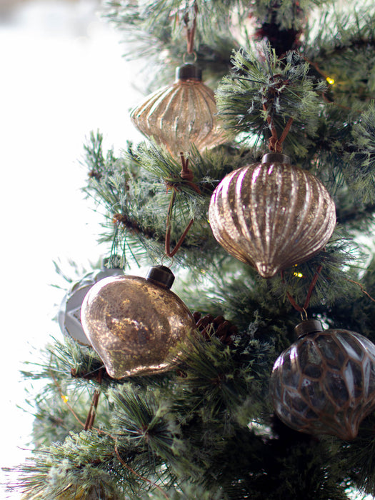 No.22 Onion champagne 8cm | Glass Ornaments, Set of 4