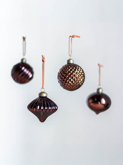 No.23 Copper mix 8cm | Glass Ornaments, Set of 4