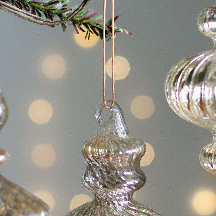 No.33 Lily Silver H10cm | Glass ornaments (pack of 3)