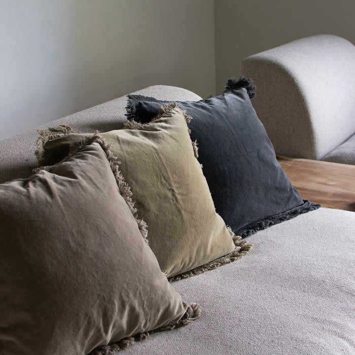 Velvet fringe cushion cover 45×45