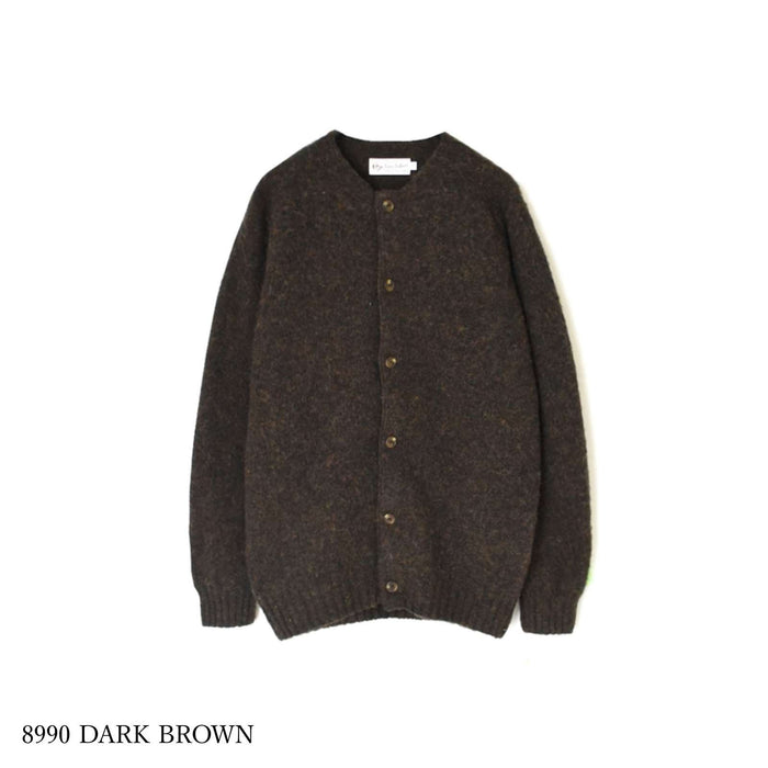 CREW NECK SADDLE SHOULDER CARDIGAN