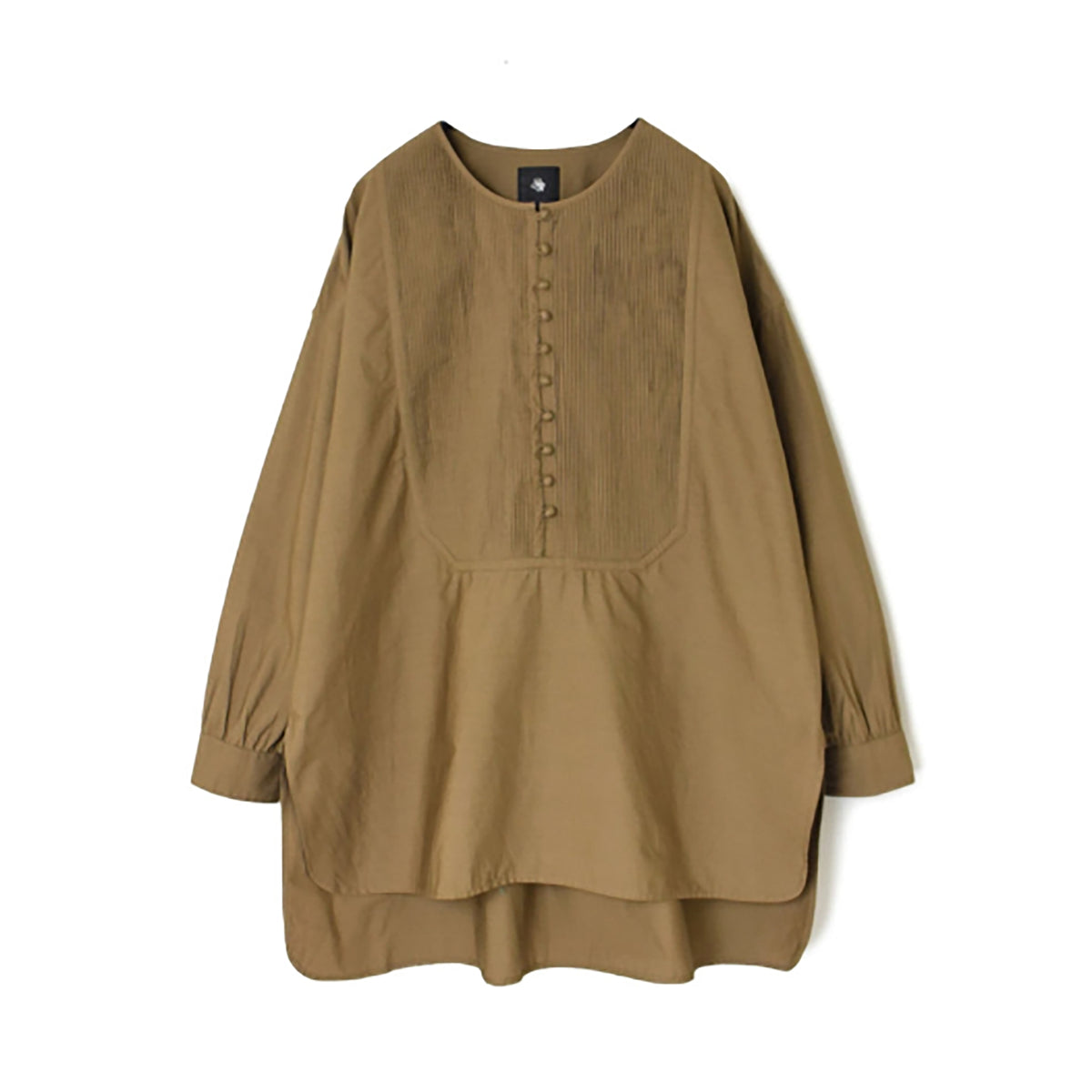BOSOM LONG SHIRT WITH MINI PINTUCK｜オーガニックポプリンの上品なボ