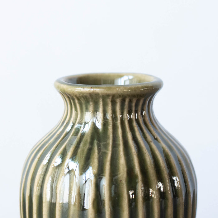 Olive Stripe Vase