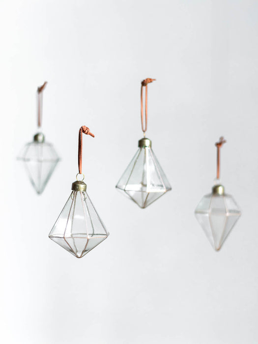 No.55 Line Crystal 8cm | Glass ornaments (4 pieces)