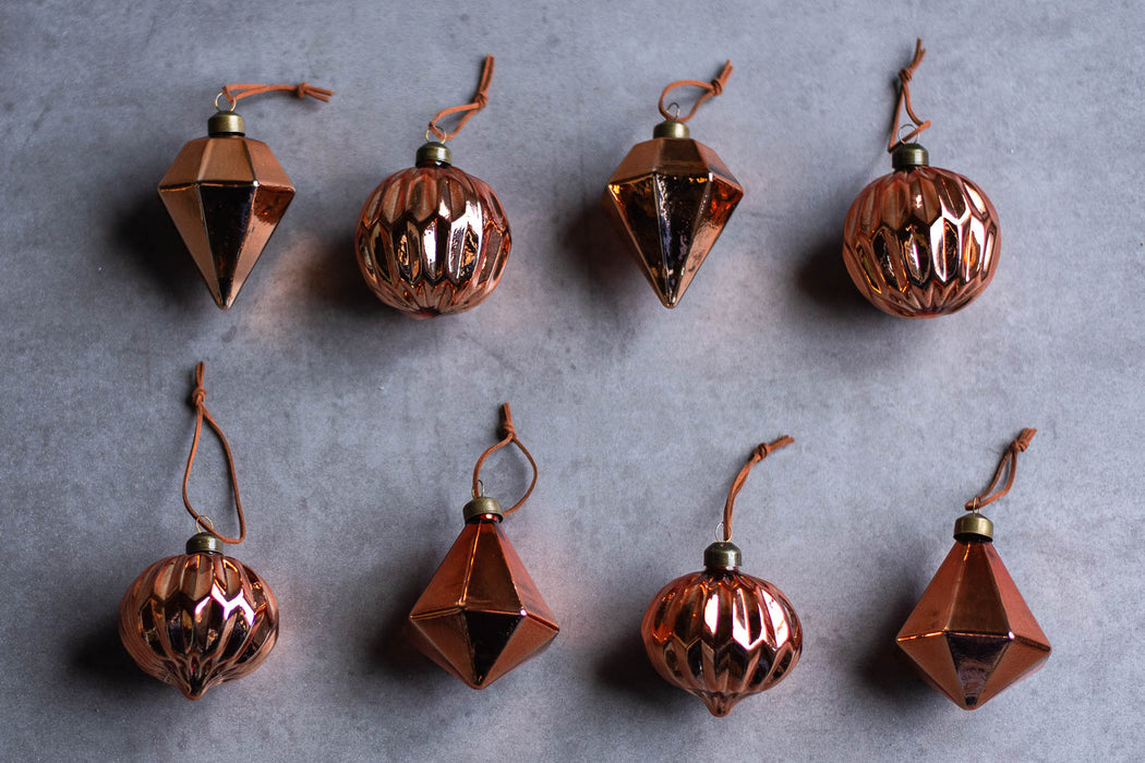 No.61 Copper Crystal & Ball 8cm | ガラスオーナメント 8個入り