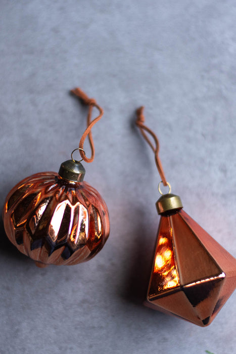 No.61 Copper Crystal & Ball 8cm | ガラスオーナメント 8個入り