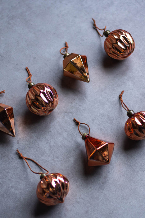 No.61 Copper Crystal & Ball 8cm | ガラスオーナメント 8個入り