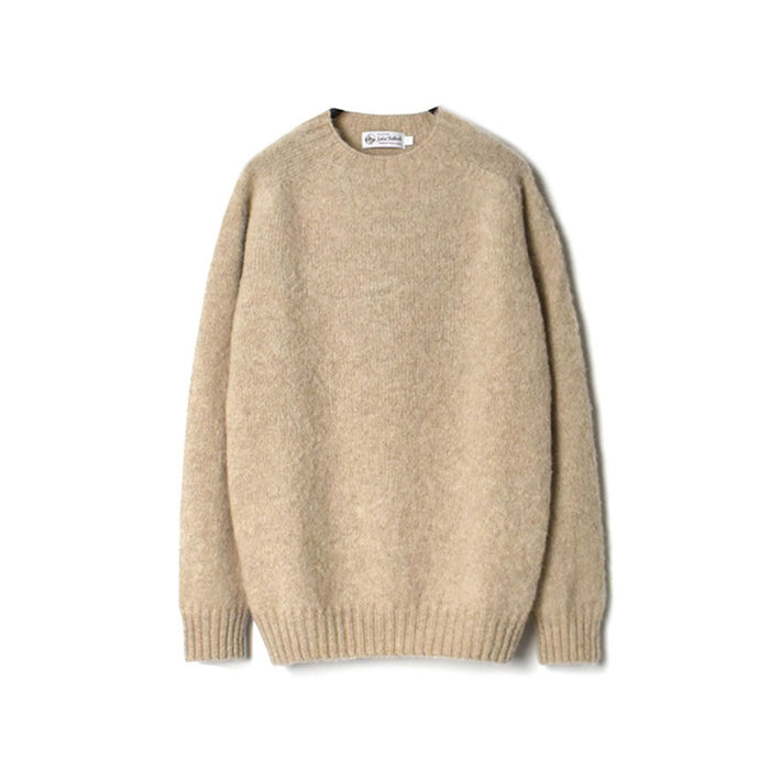 John Tulloch | SHETLAND WOOL CREW NECK SADDLE SHOULDER PULLOVER