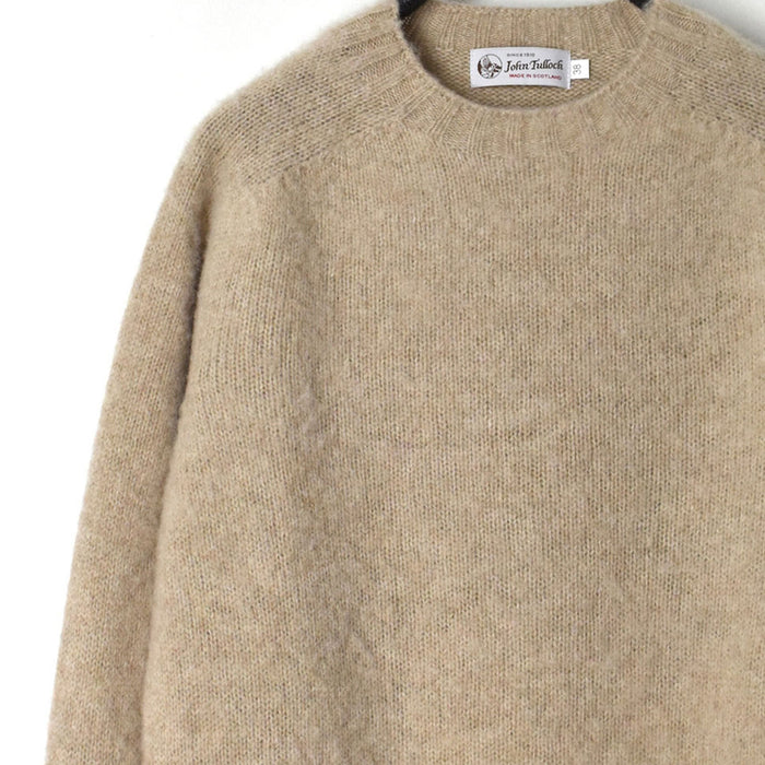 John Tulloch | SHETLAND WOOL CREW NECK SADDLE SHOULDER PULLOVER