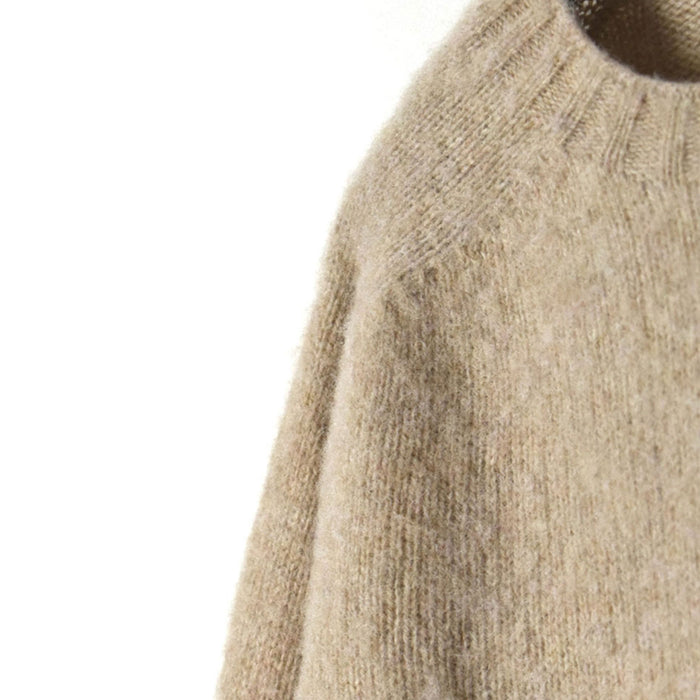 John Tulloch | SHETLAND WOOL CREW NECK SADDLE SHOULDER PULLOVER