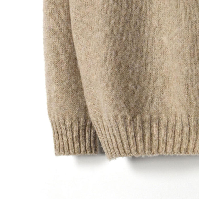 John Tulloch | SHETLAND WOOL CREW NECK SADDLE SHOULDER PULLOVER