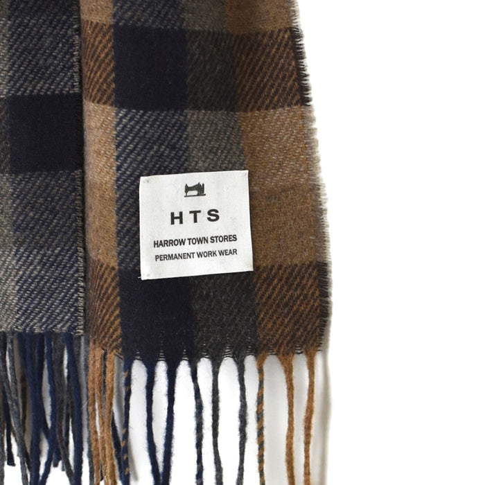 HTS | CHECK STOLE WITH ROPE FRINGE 28×180cm