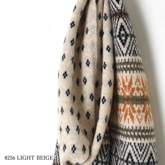 GLEN GORDON | LAMBSWOOL SNOW JACQUARD SCARF 24×180cm