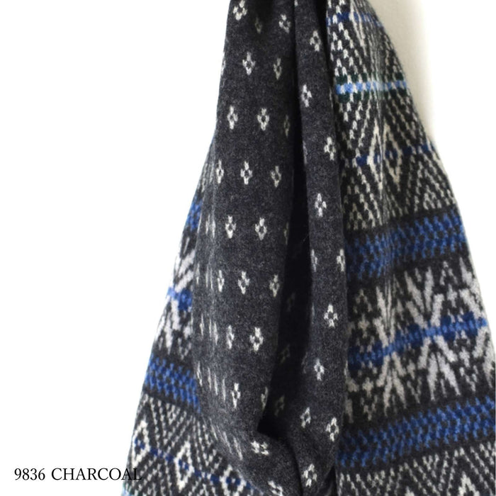 GLEN GORDON | LAMBSWOOL SNOW JACQUARD SCARF 24×180cm