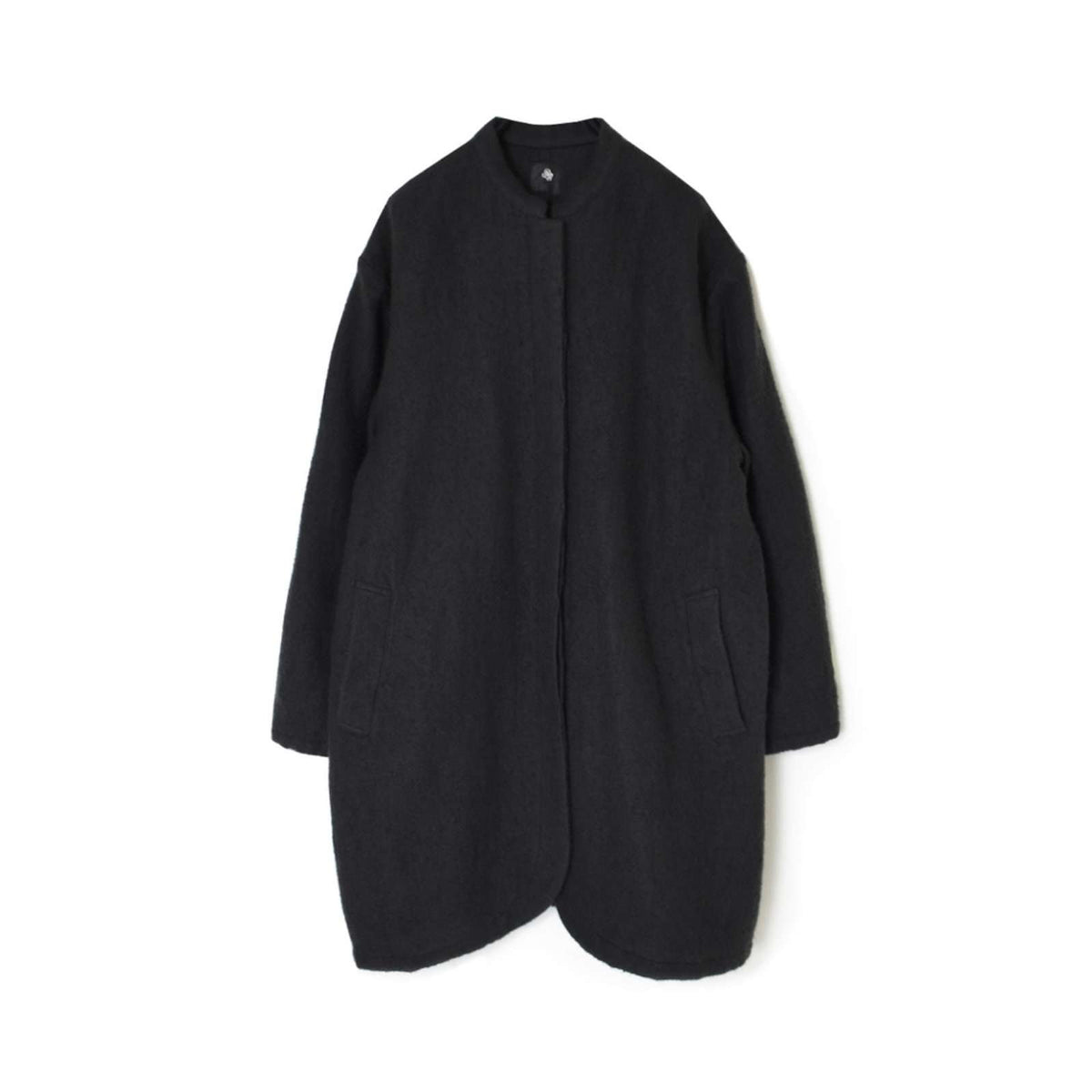 maison de soil | WOOL COTTON STAND COLLAR FLY FRONT COAT — ANTRY 