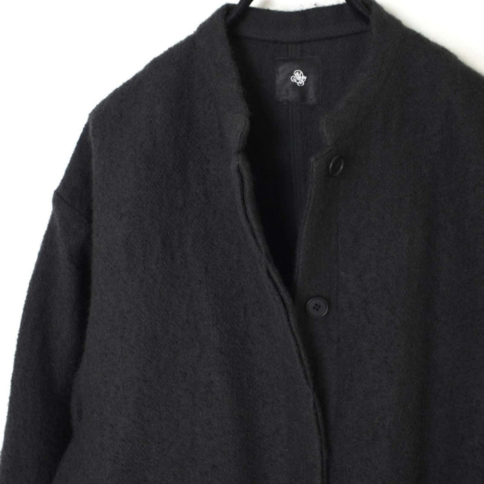 maison de soil | WOOL COTTON STAND COLLAR FLY FRONT COAT