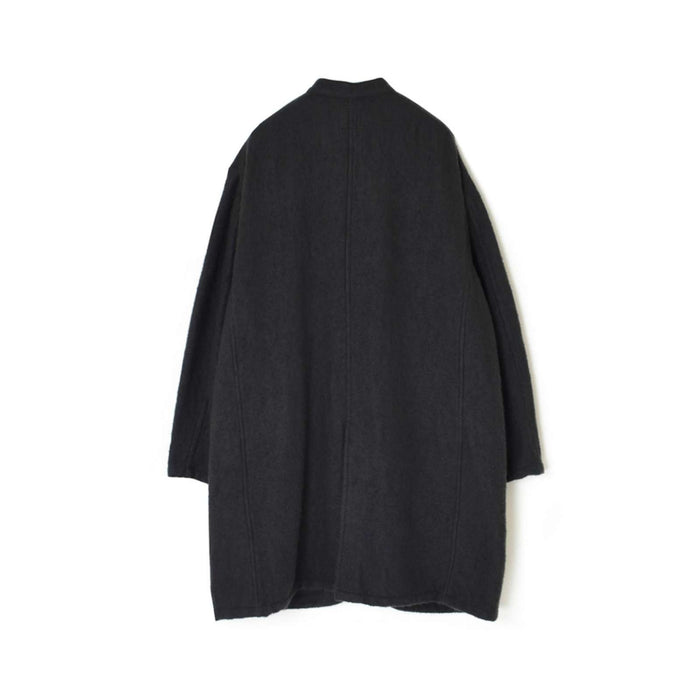 maison de soil | WOOL COTTON STAND COLLAR FLY FRONT COAT