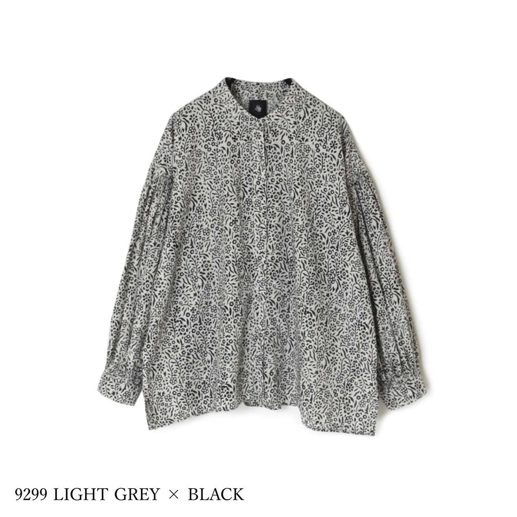 maison de soil | 80'S COTTON FLOWER BLOCK PRINT BANDED COLLAR