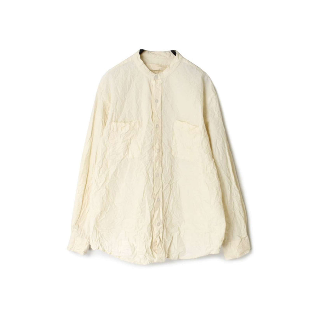 Vas-y Lentement | 40s ORGANIC POPLIN BANDED COLLAR LONG SLEEVE Vas-y Lentement | 40s ORGANIC POPLIN BANDED COLLAR LONG SLEEVE