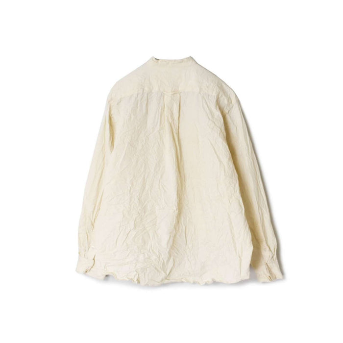 Vas-y Lentement | 40s ORGANIC POPLIN BANDED COLLAR LONG SLEEVE OVERSIZED SHIRT