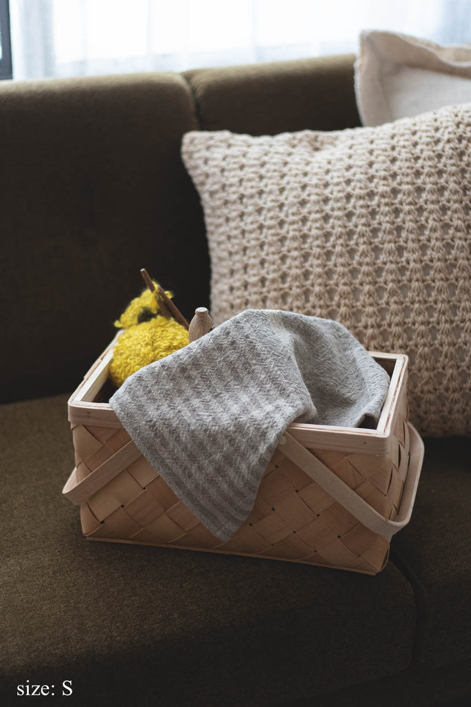 インド伝統工芸品】木製ハンドル付きバスケット インド伝統工芸品