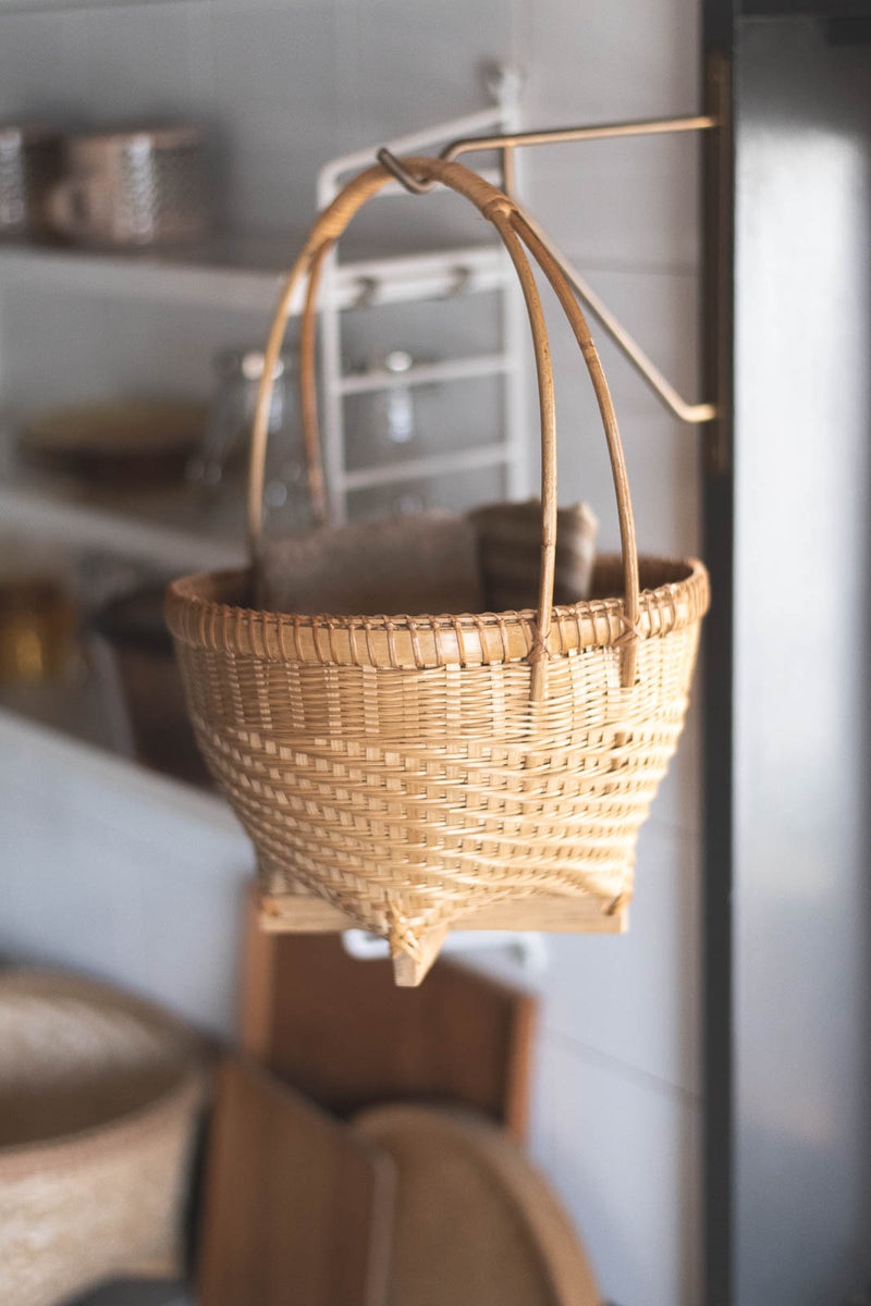 バンブー ハンドルバスケット｜竹の手編みかご｜amucoシリーズ