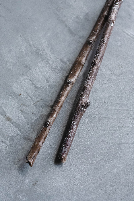 バーチブランチ 100cm ブラウン/ホワイト 2本セット