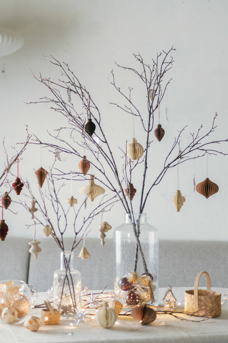 PAPIER winter sand H8-10cm | ペーパーオーナメント 6個入り