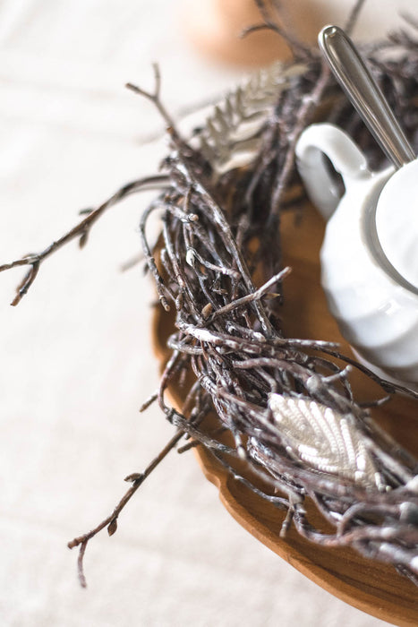 バーチツイッグリース φ23cm ブラウン/ホワイト