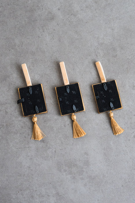Resin Hanging Mini Frame Square | Set of 3 Mini Frame Ornaments 