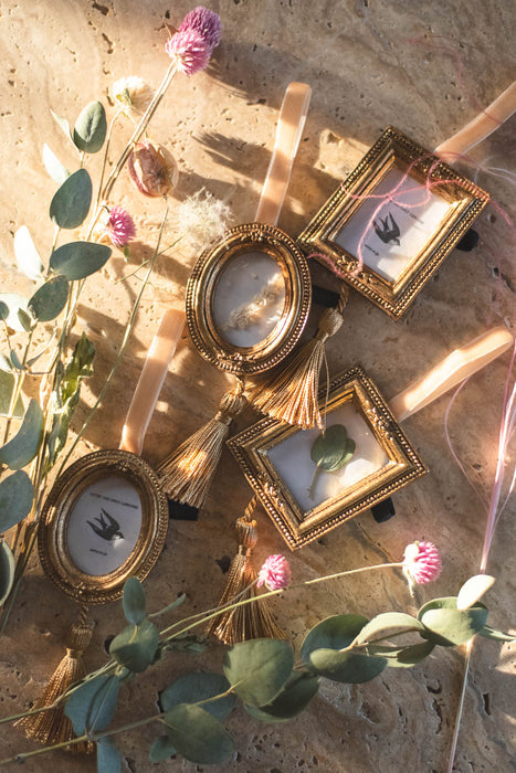 Resin hanging mini frame Oval | ミニフレームオーナメント 3個セット