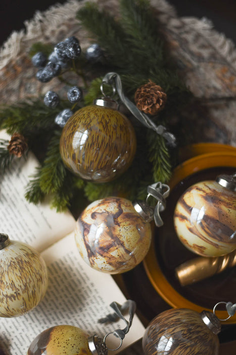 No.62 Marble 8cm | ガラスオーナメント 6個セット