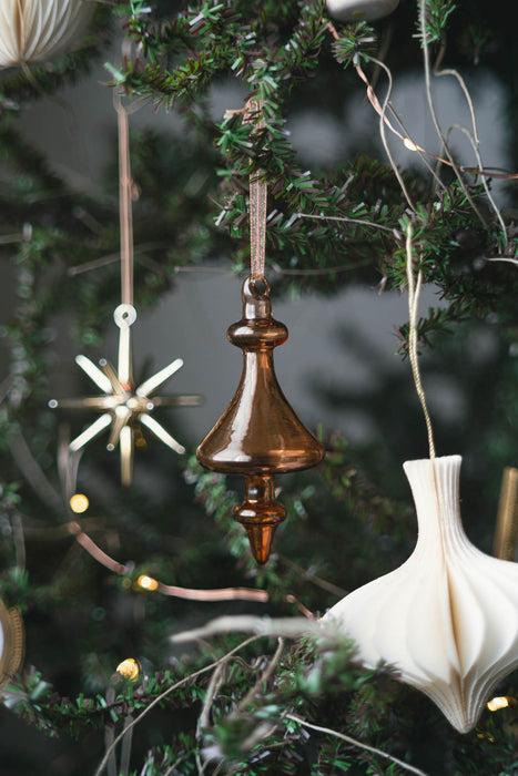 Ginger Lily ガラスオーナメント 6個セット｜縦長シルエットと