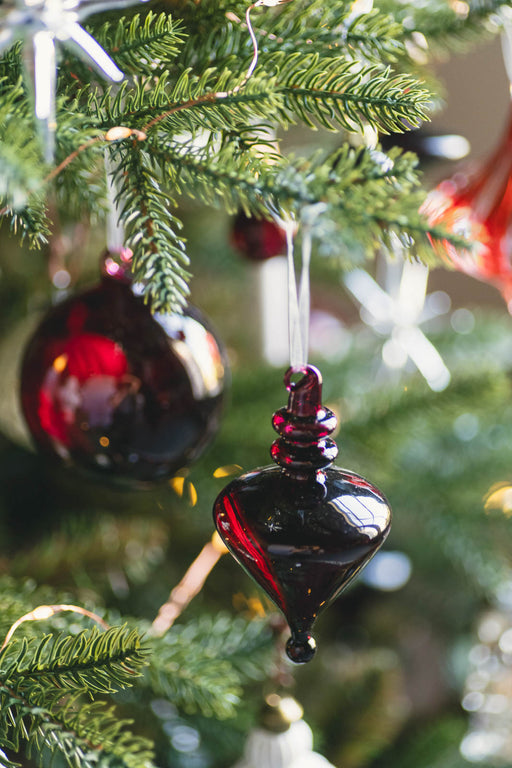 Berry Lily ガラスオーナメント 6個セット｜深みのある赤が