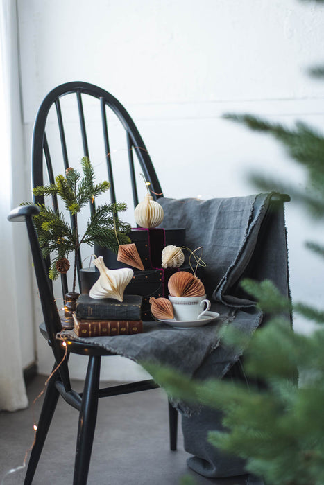 PAPIER winter sand H8-10cm | ペーパーオーナメント 6個入り