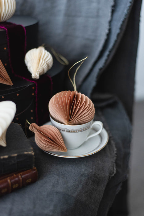 PAPIER winter sand H8-10cm | ペーパーオーナメント 6個入り