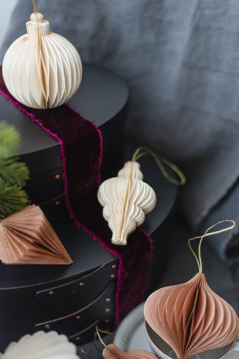 PAPIER winter sand H8-10cm | ペーパーオーナメント 6個入り