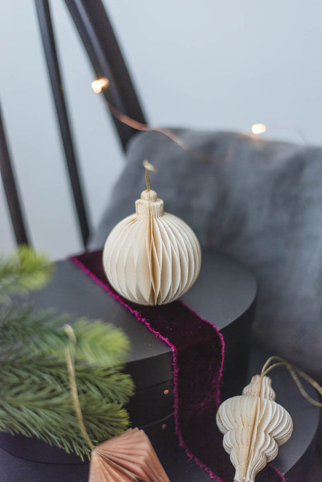 PAPIER winter sand H8-10cm | ペーパーオーナメント 6個入り