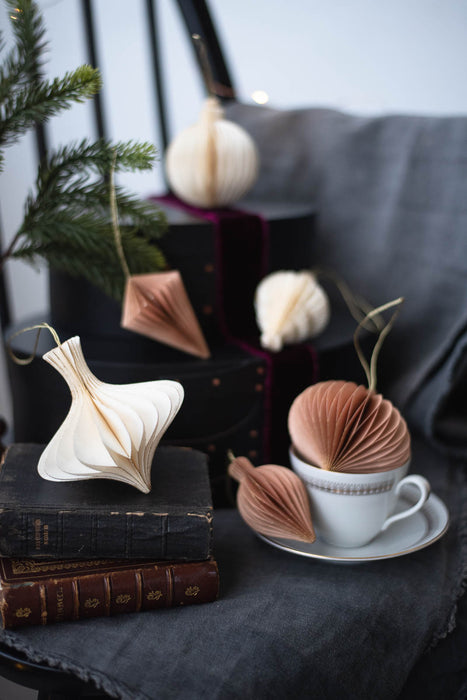 PAPIER winter sand H8-10cm | ペーパーオーナメント 6個入り