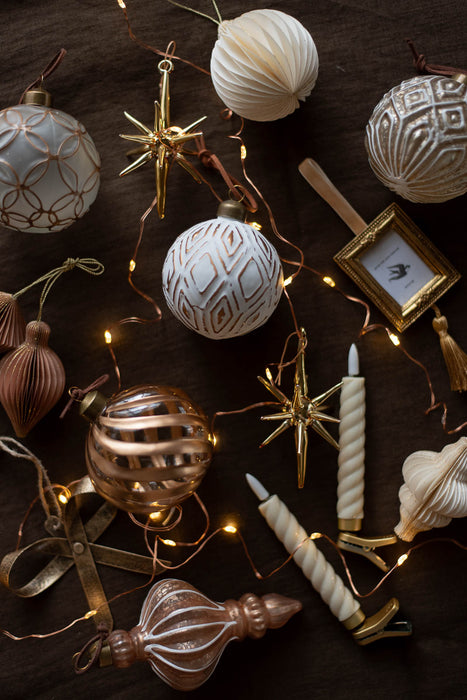 PAPIER winter sand H8-10cm | ペーパーオーナメント 6個入り