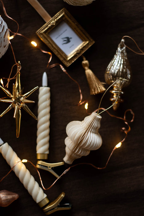 PAPIER winter sand H8-10cm | ペーパーオーナメント 6個入り