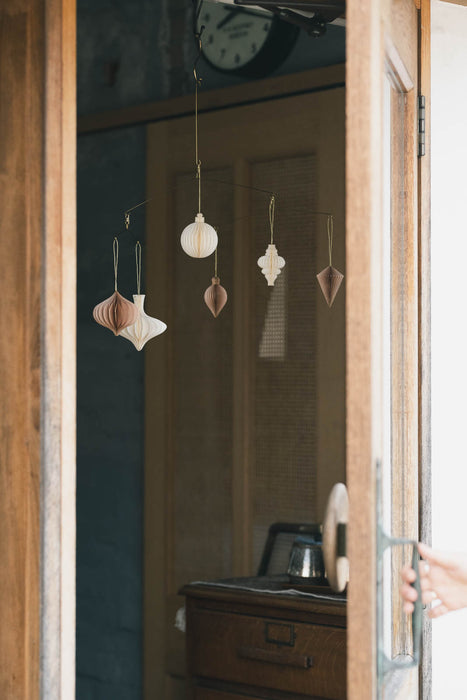 PAPIER winter sand H8-10cm | ペーパーオーナメント 6個入り